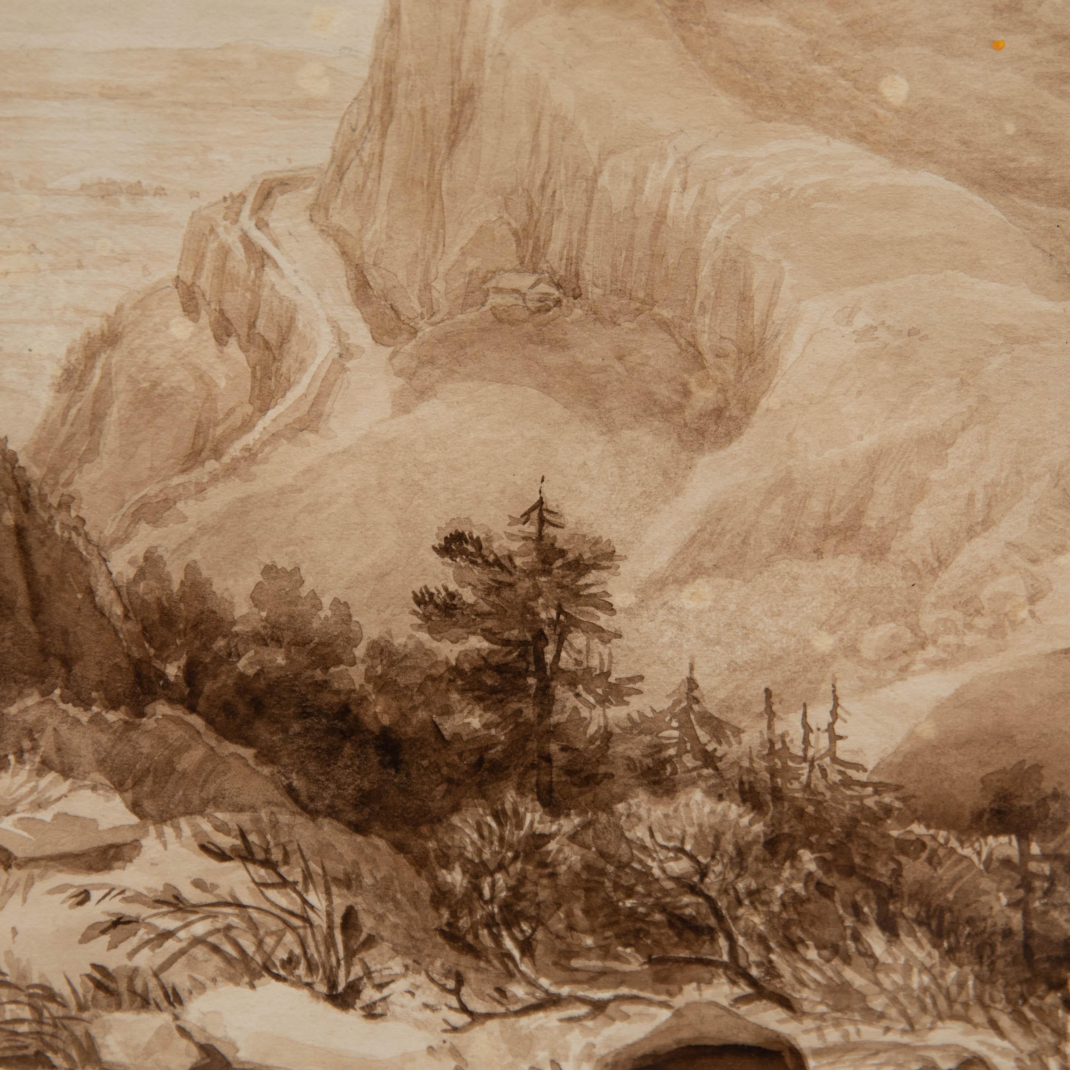 Henry C. Selous (1803-1890) - Framed Watercolour, Landscape Near Spa Belgium For Sale 2
