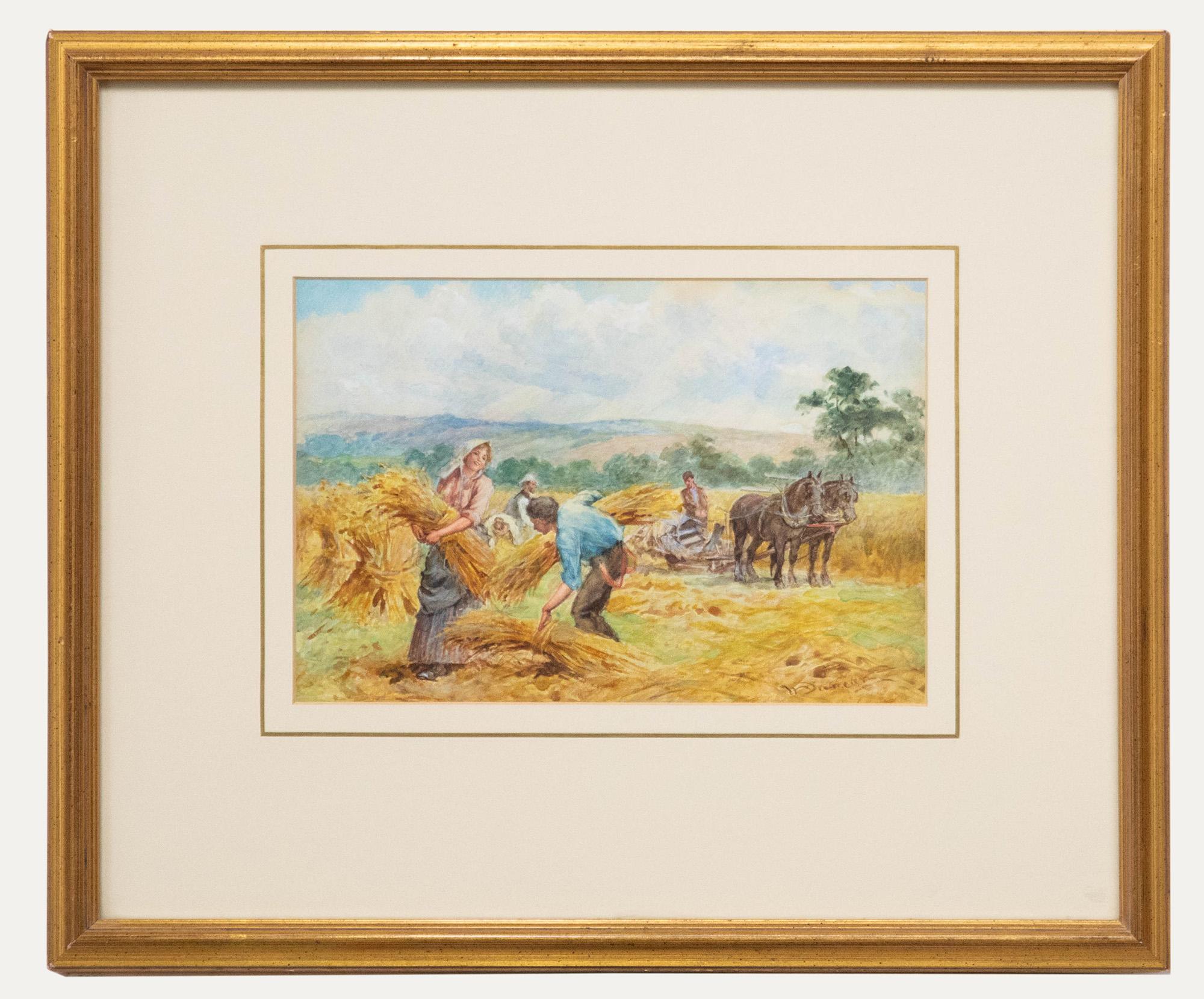 Unknown Landscape Art - Walter Duncan (1848-1932) - Early 20th Century Watercolour, A Joyful Harvest