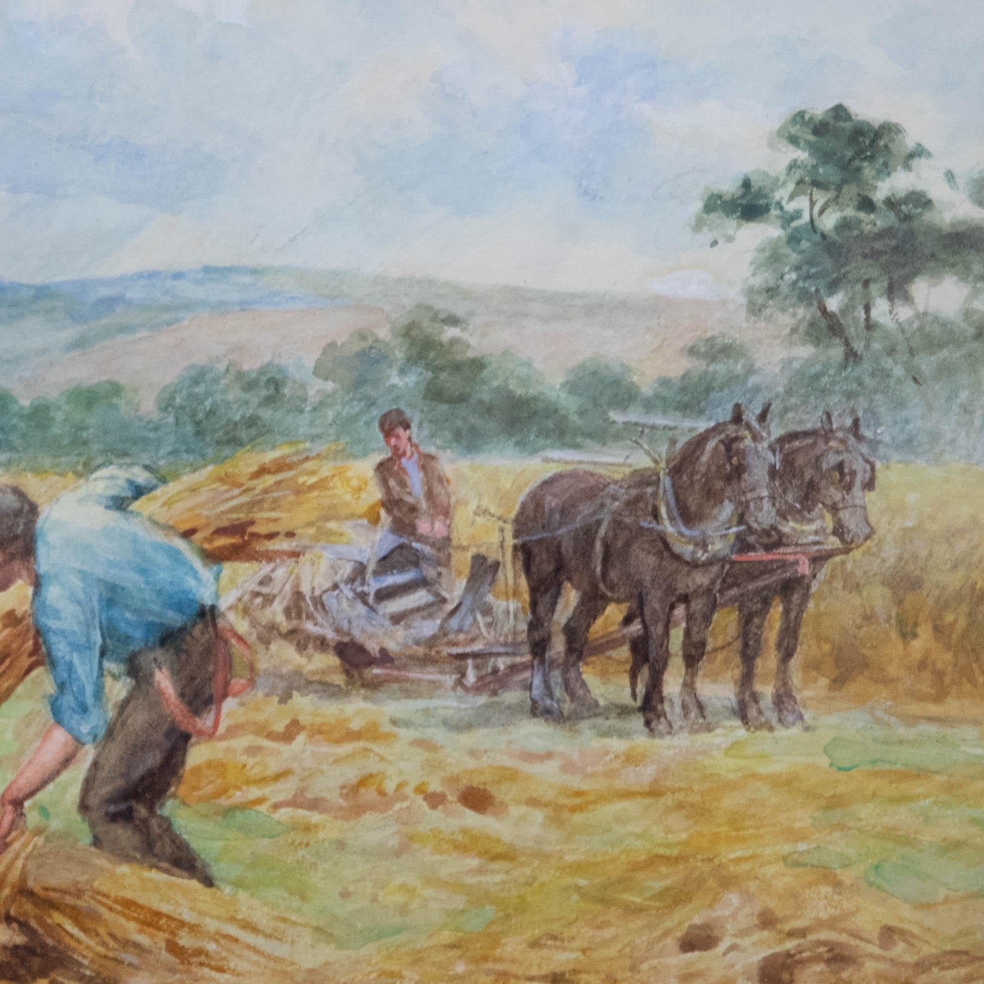 Walter Duncan (1848-1932) - Early 20th Century Watercolour, A Joyful Harvest For Sale 1