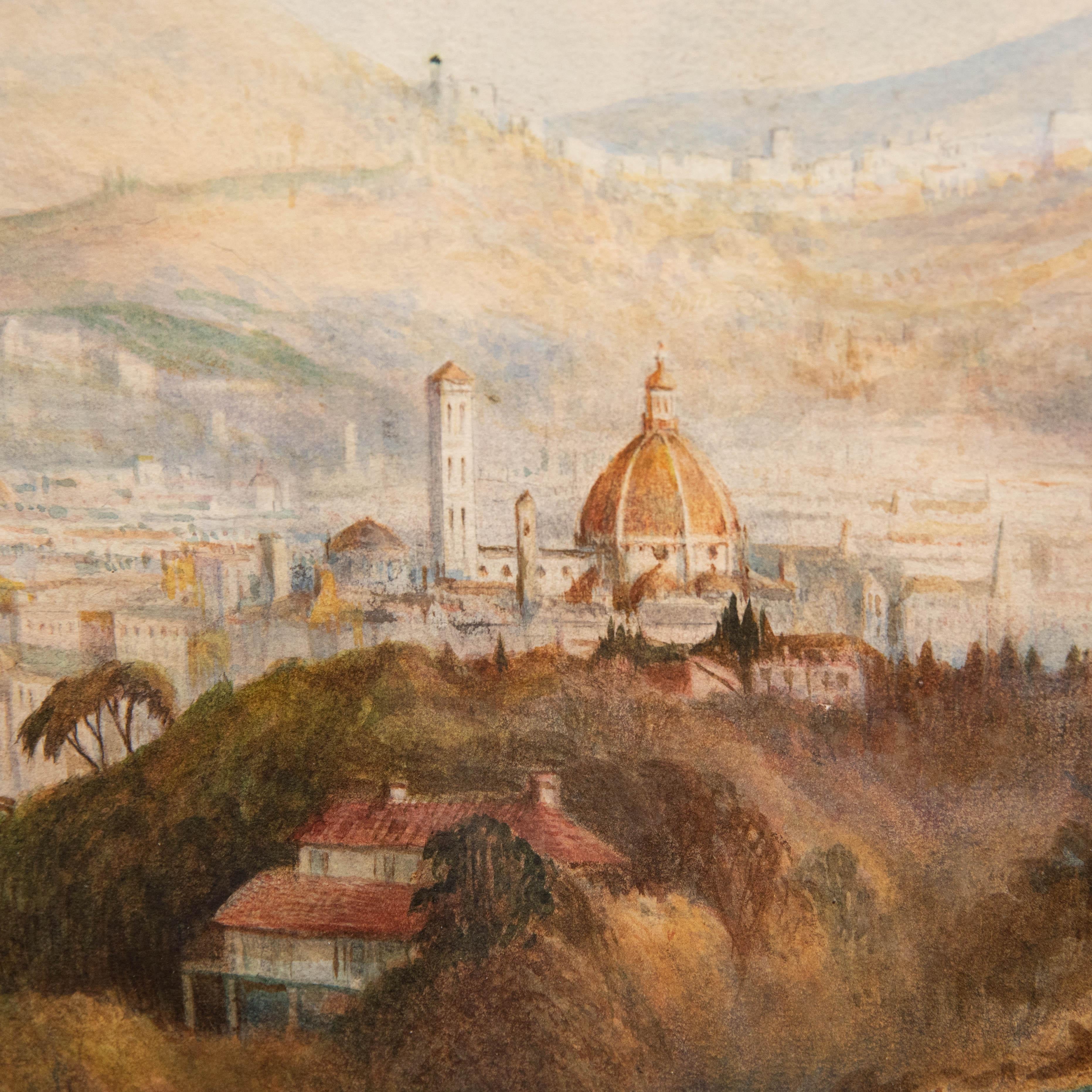 C. Dyer – Aquarell des 19. Jahrhunderts, Ansicht von Florenz im Angebot 1