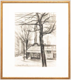 Georges Pacouil (1903-1996) - Mid 20th Century Charcoal Drawing, Grand Comtoir