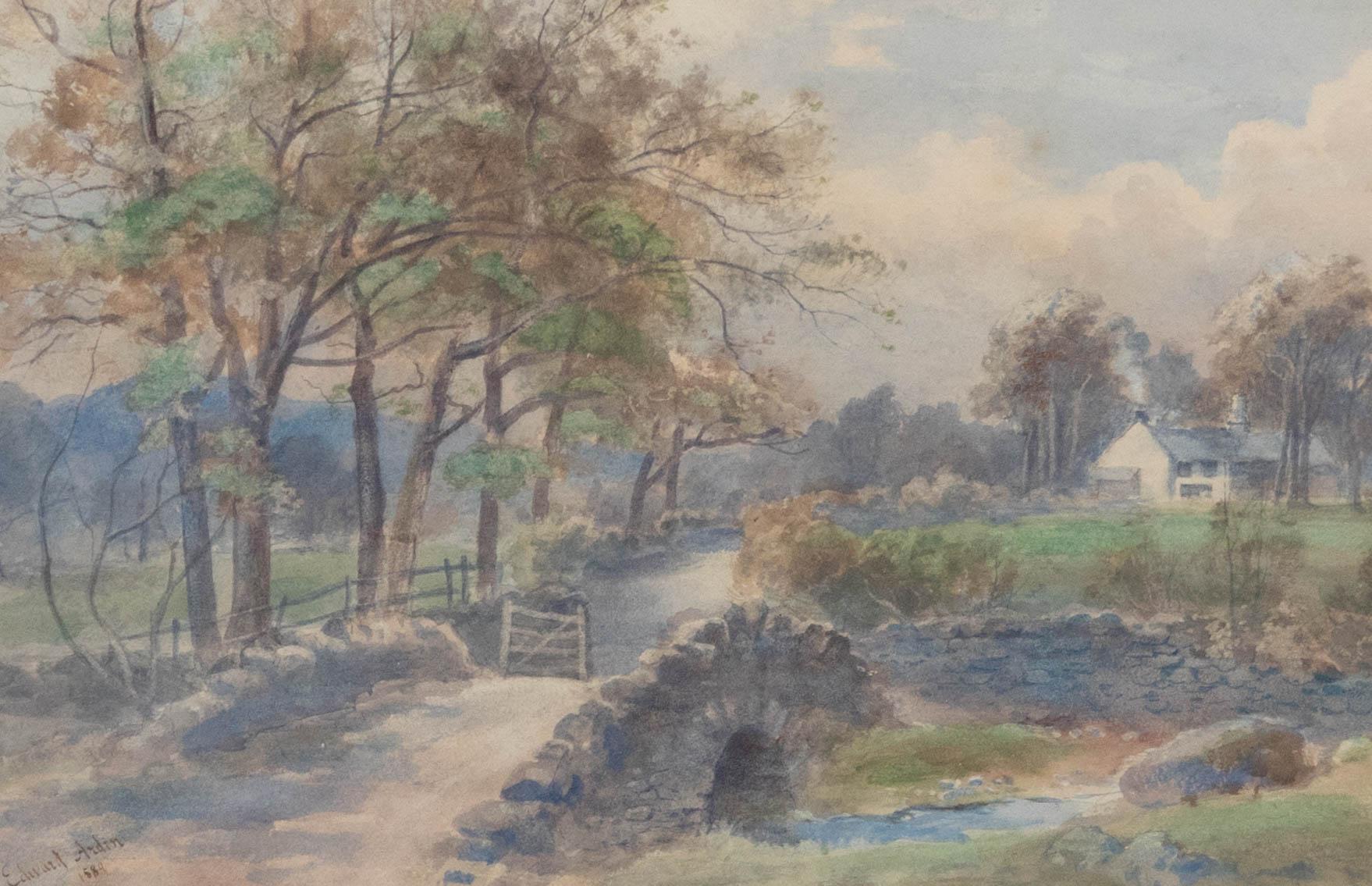 Edward Tucker Jnr (1847-1910) - Framed Watercolour, Lake District Stream For Sale 1