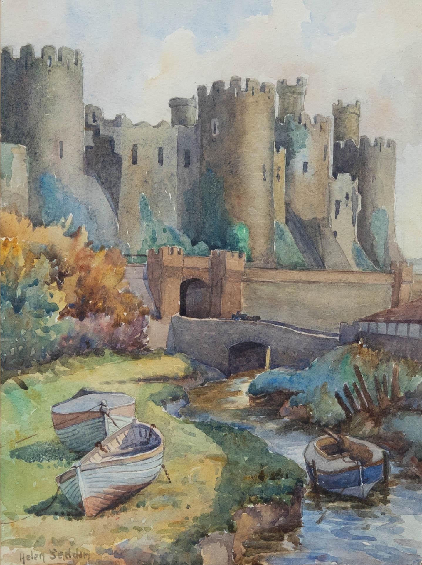 Helen Priscilla Seddon STISA (1891-1975) – Aquarell, Conwy Castle – Art von Unknown