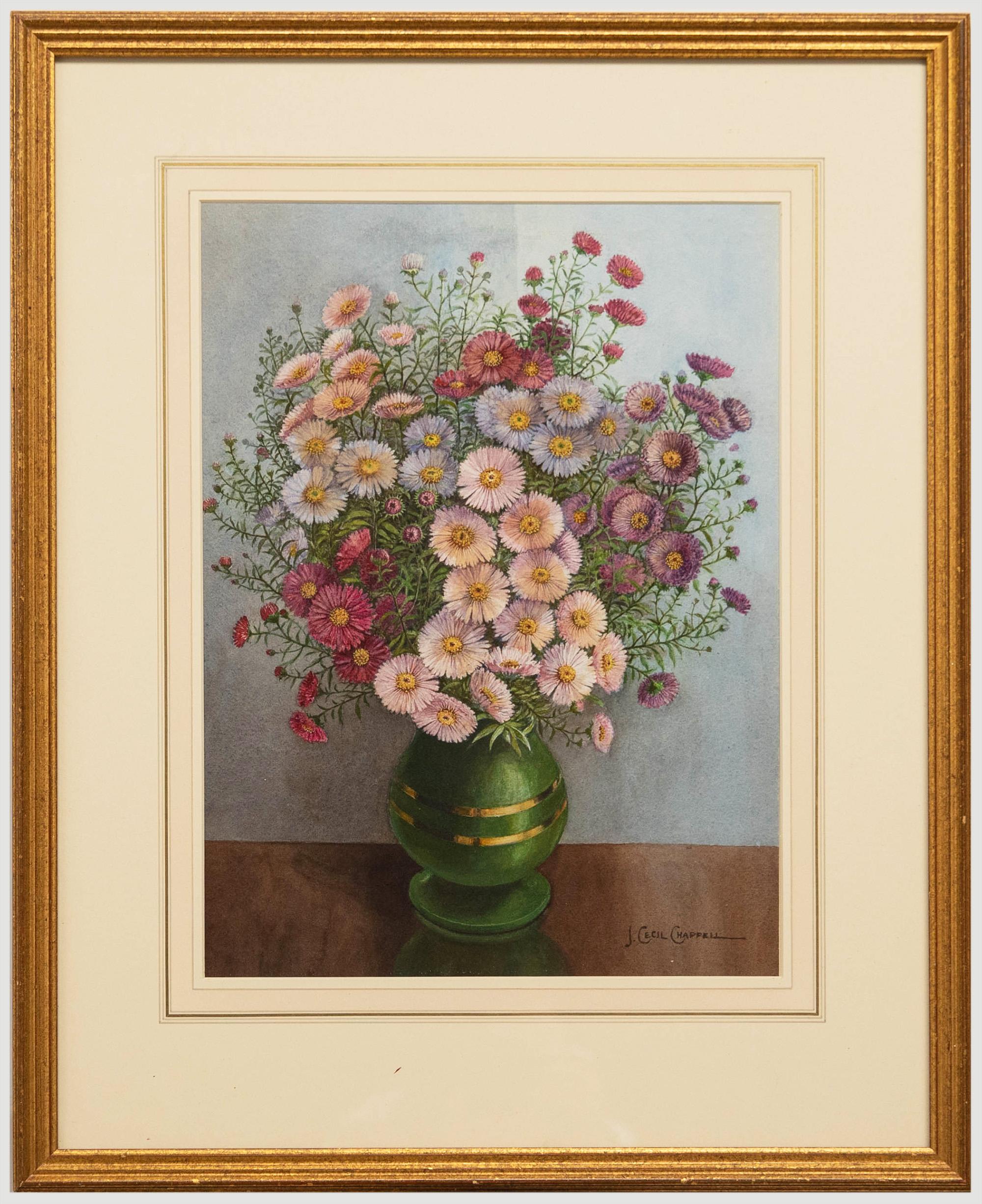 Unknown Still-Life - J. Cecil Chappell - 20th Century Watercolour, Asters