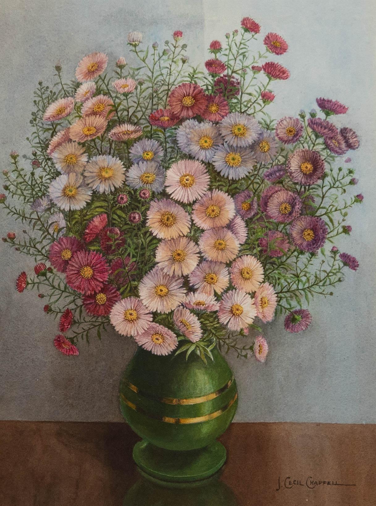J. Cecil Chappell - 20th Century Watercolour, Asters - Art by Unknown