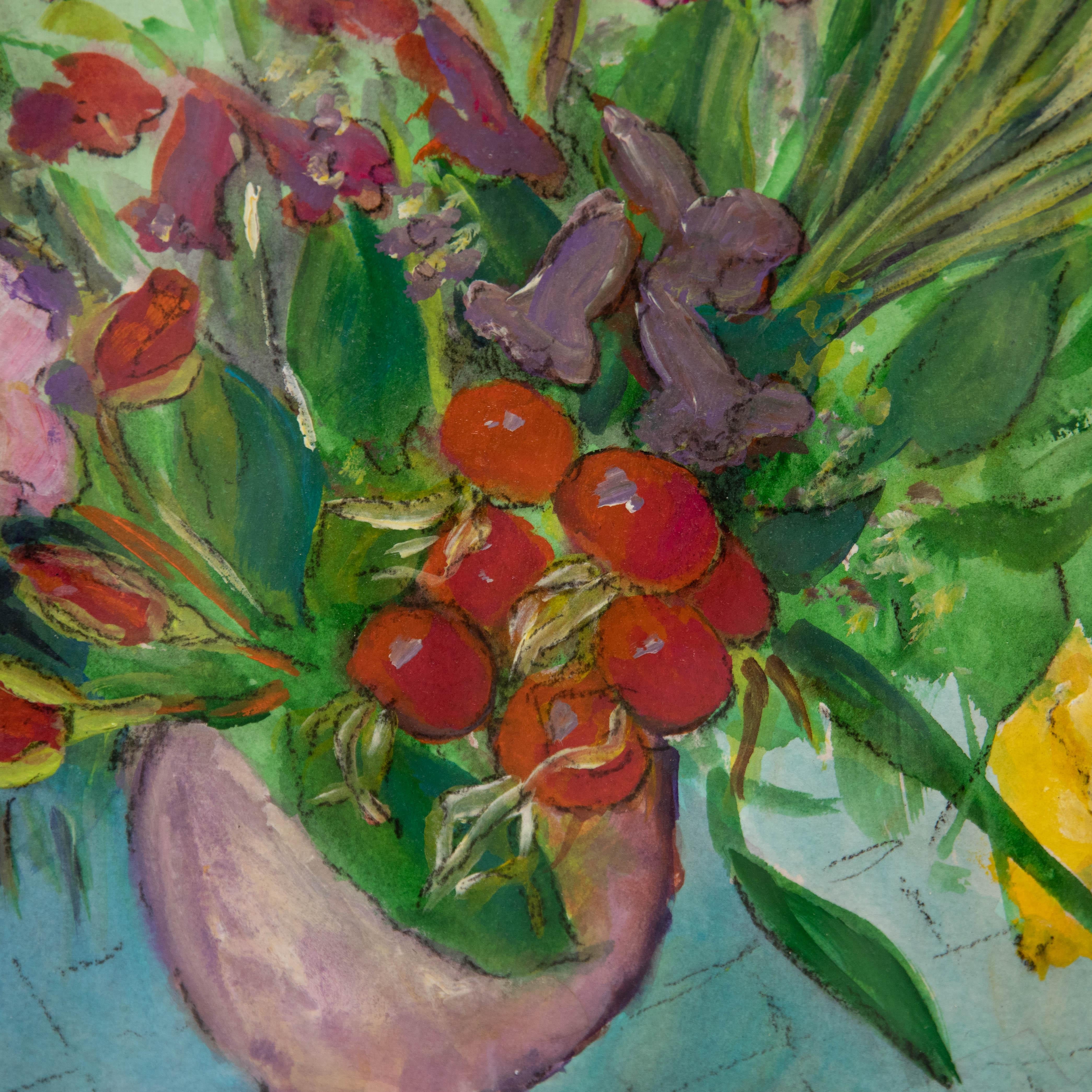 Pauline U.  - 1999 Watercolour, Summer Bouquet For Sale 1