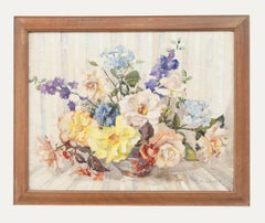 Phyllis I. Hibbert (1903-1971) - Aquarelle encadrée, Fleurs d'été