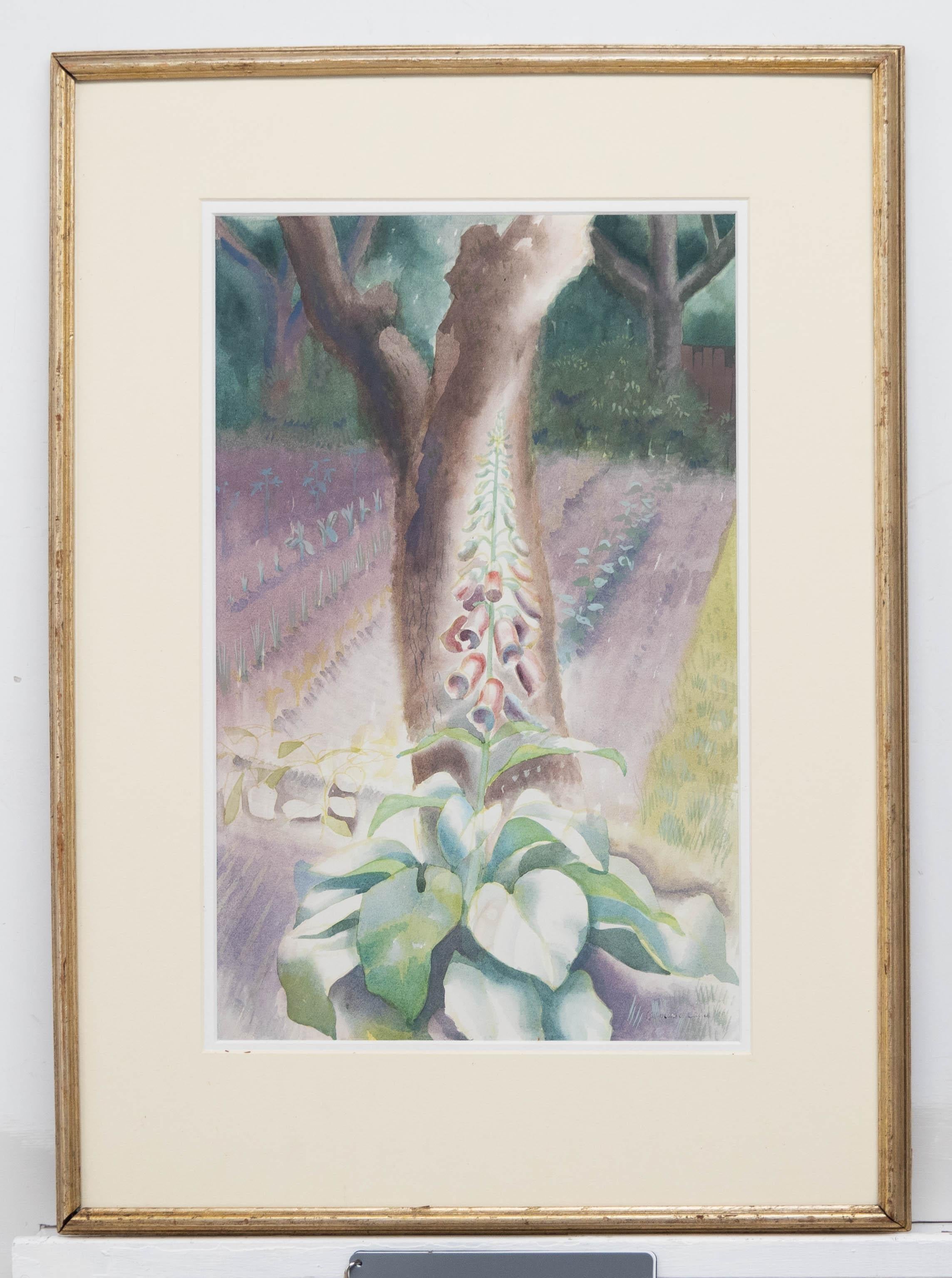 Unknown Still-Life - Osmund Caine (1914-2004) - 1949 Watercolour, Foxgloves