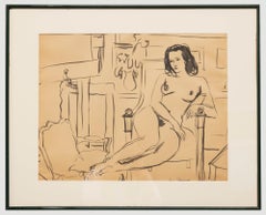 Georges Pacouil (1903-1996) - Mid 20th Century India Ink, Recumbent Nude