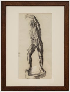 Vintage Georges Pacouil (1903-1996) - Charcoal Drawing, Musculature Study