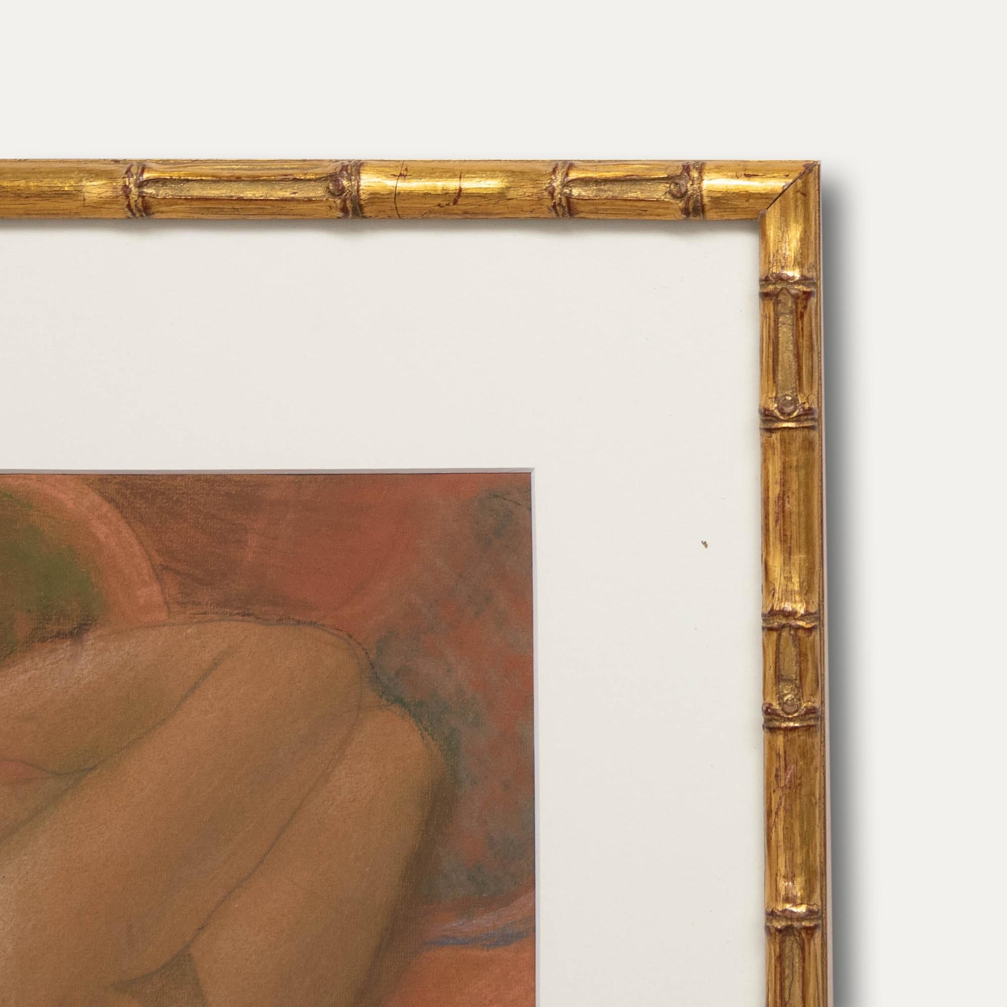 Ken Symonds (1927-2010) - Framed 20th Century Pastel, Nude on Patterned Rug For Sale 3