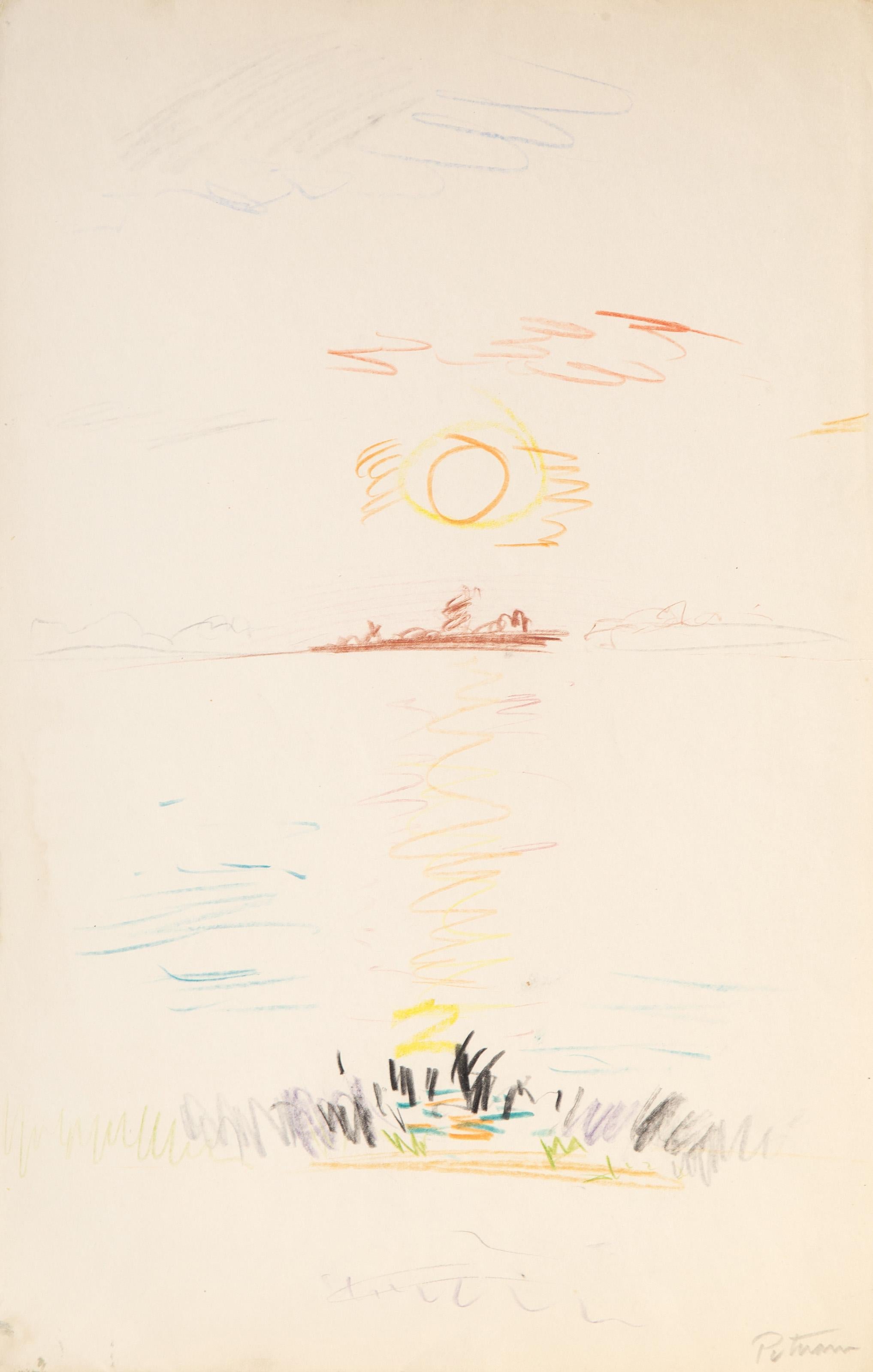 L'ora d'oro, pastello e grafite impressionista di Wallace Putnam