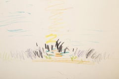 Golden Hour, Impressionist Crayon and Graphite Drawing by Wallace Putnam