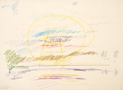 Noon, impressionistischer Kreide und Graphit von Wallace Putnam