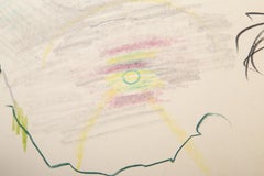 Sunny Landscape, Abstract Graphite and Crayon Drawing by Wallace Putnam