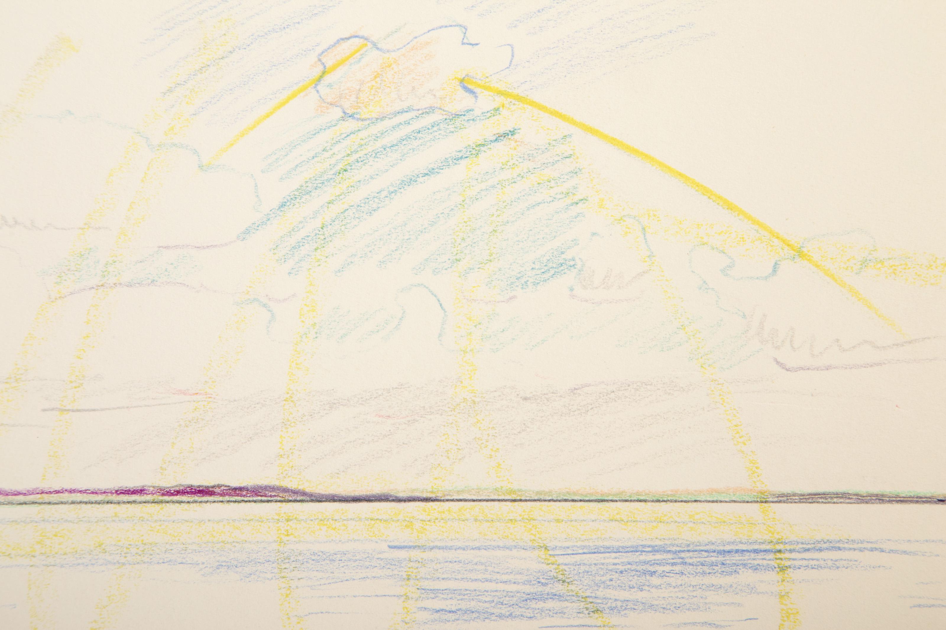 Wallace Putnam, Americano (1899 - 1989) -  Donna sulla spiaggia, Anno: circa 1960, Medium: Pastello, grafite e matita colorata su carta, firmato a matita, Dimensioni: 11 x 15 pollici (27,94 x 38,1 cm), Descrizione: Dalla collezione del defunto