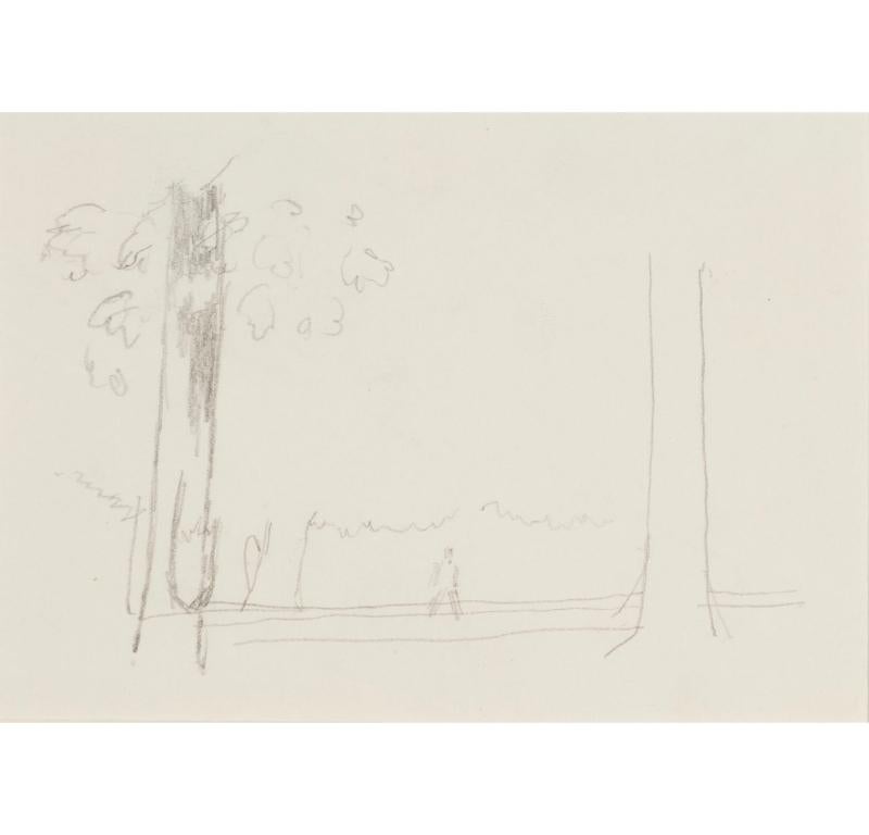 Landscape with Trees, Pencil Drawing by Michael Andrews