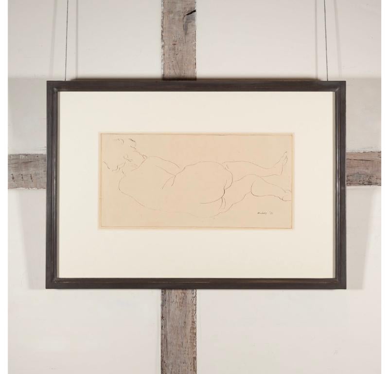 Étude nue, dessin, encre, peinture d'Horace Brodzky, 1931 - Art de Unknown