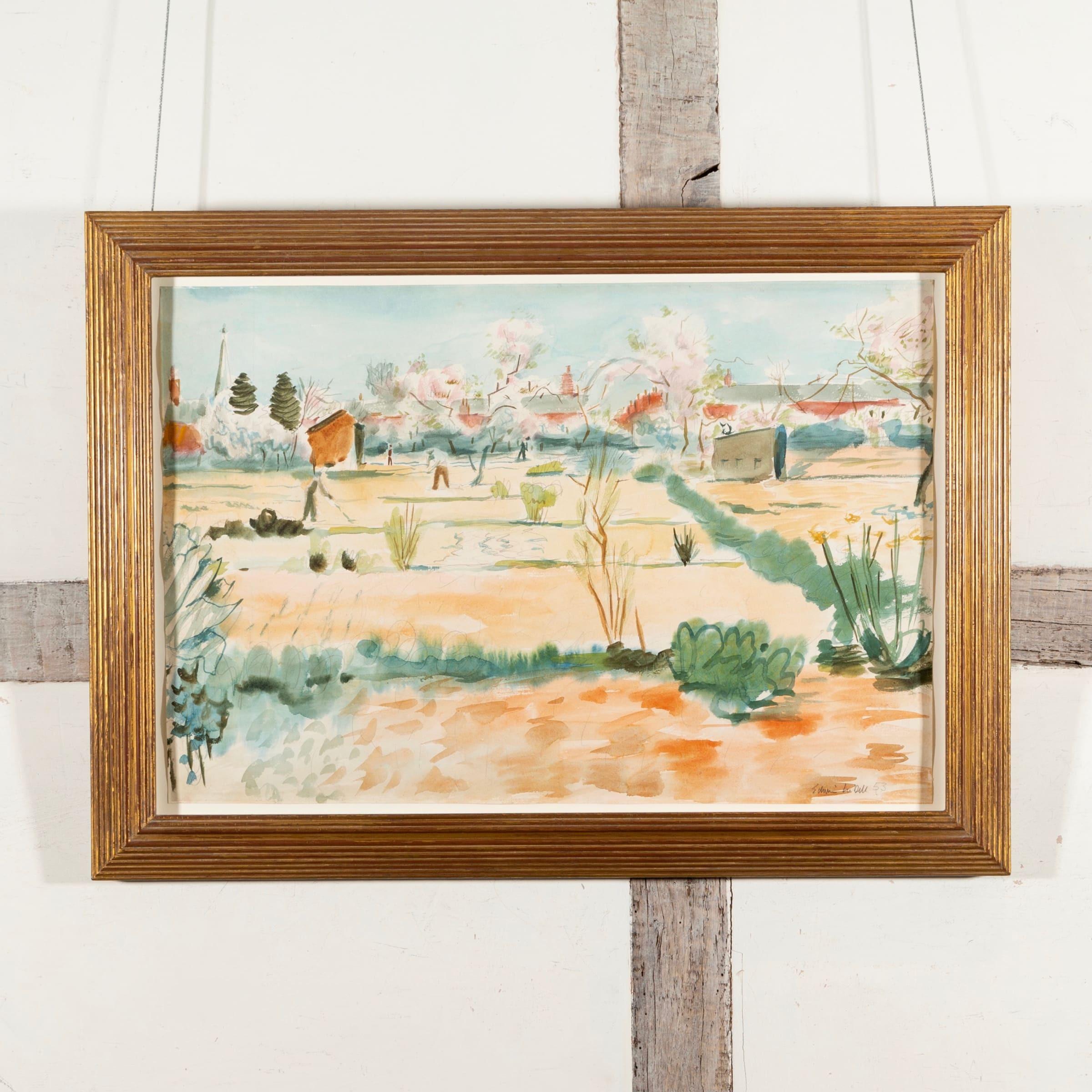 Working the Land, Watercolour Over Pencil Painting by Edwin La Dell, 1953 1