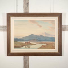 Mattina presto, lago toscano, acquerello su matita e inchiostro, 1926