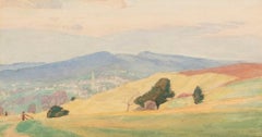 Painswick, peinture à l'aquarelle sur crayon de Charles March Gere, vers 1930