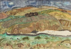 On the Meldons Road, Watercolour Painting by William George Gillies, circa 1940s