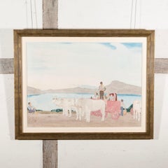 Cavalli sul lago (Snowdonia), acquerello su tela, 1926