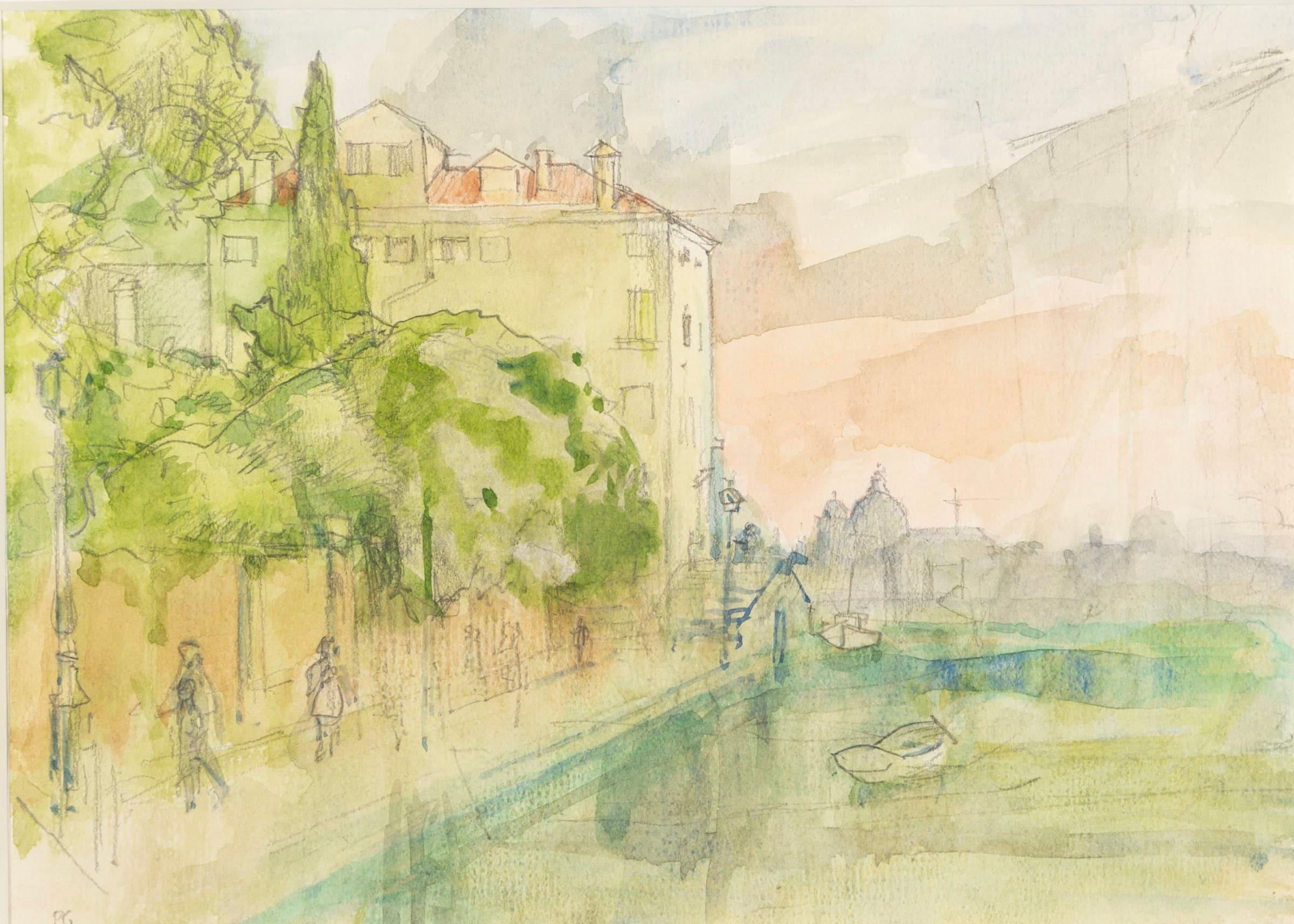 De la Calcina, septembre (Venise), aquarelle sur peinture au crayon, 1991

Informations complémentaires :
Médium : Aquarelle sur crayon
15.2 x 21.6 cm
6 x 8 1/2 in
Signé, daté et titré au verso

Peter Greenham était un éminent peintre figuratif de
