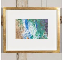 Abstraktes Gemälde in Gouache und Aquarell von John Hubbard, 1976