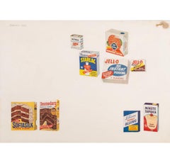 Vintage Softasilk, Starlac & Jello Packets, Paper Collage, Art by Mark Lancaster