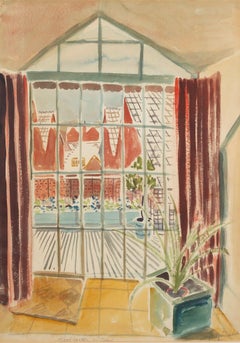 Roof Garden in Snow (Holland Park Road), Painting by Guy Malet, circa 1950