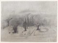 The Row Long nella nebbia, Disegno a matita di Mary Newcomb