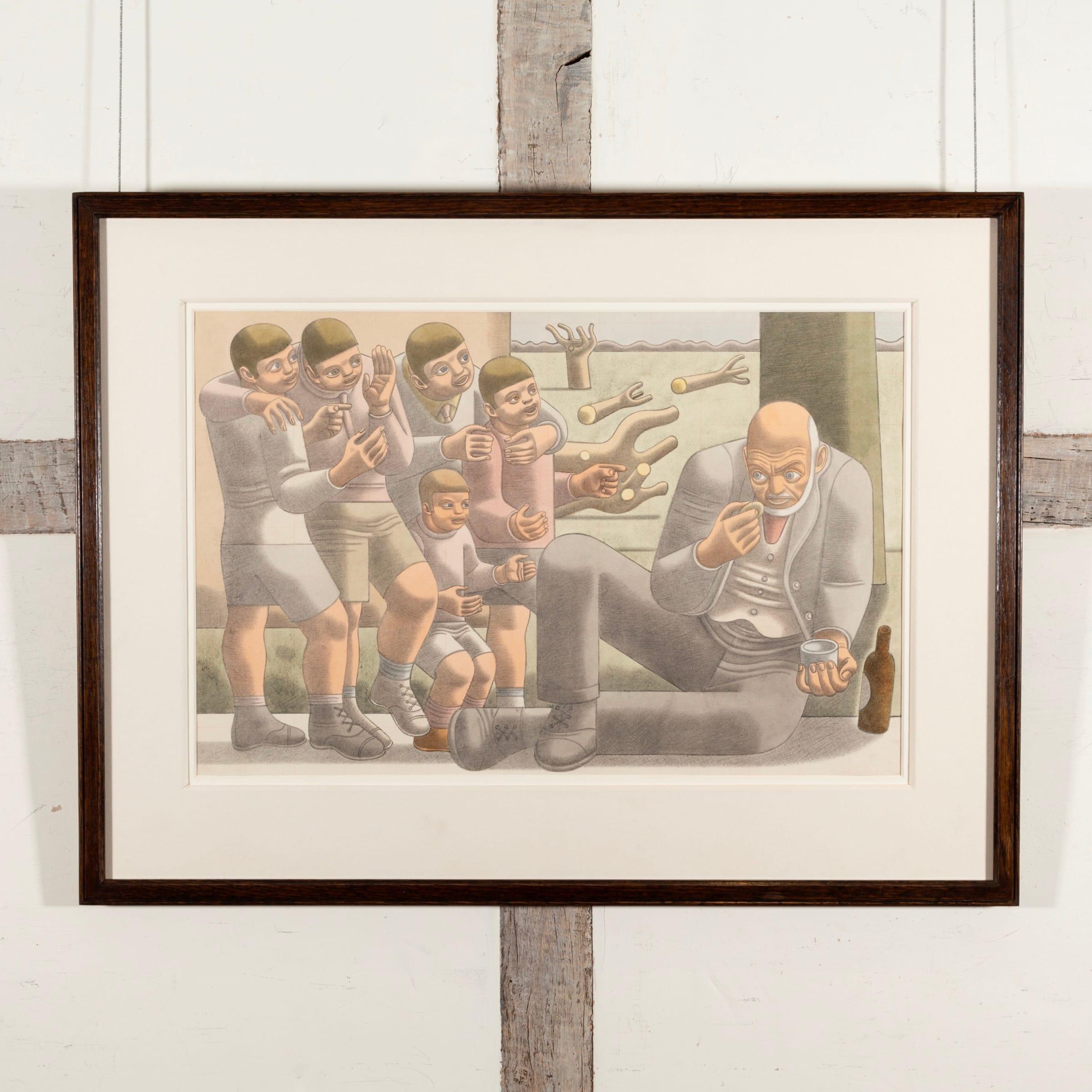 El vagabundo, acuarela y pintura a lápiz de William Roberts, 1945 circa en venta 1