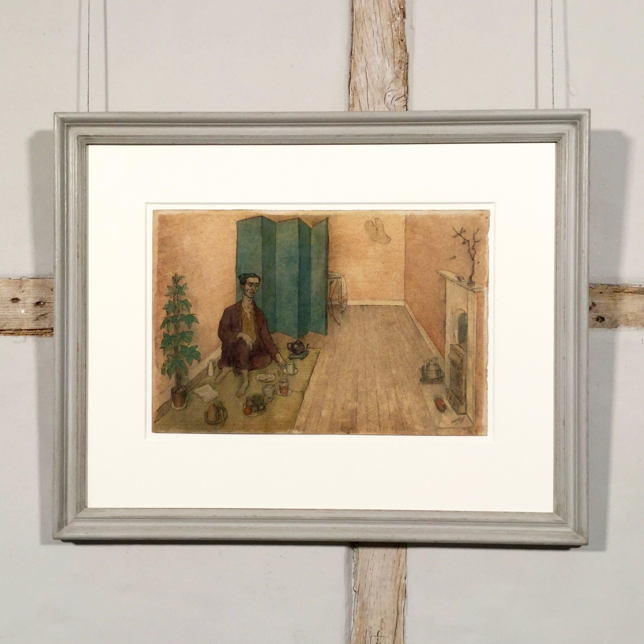 Vita studentesca, L'artista-orientalista che prende il tè, Chelsea, pittura, 1941

Informazioni aggiuntive:
Mezzo di comunicazione: Acquerello su penna e inchiostro
10 x 15 in
25.4 x 38.1 cm
Firmato e datato; ulteriormente firmato, intitolato e