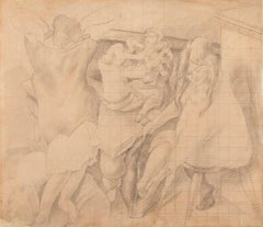 Study for Going to Bed Drawing, Pencil on Paper by Stanley Spencer, 1935