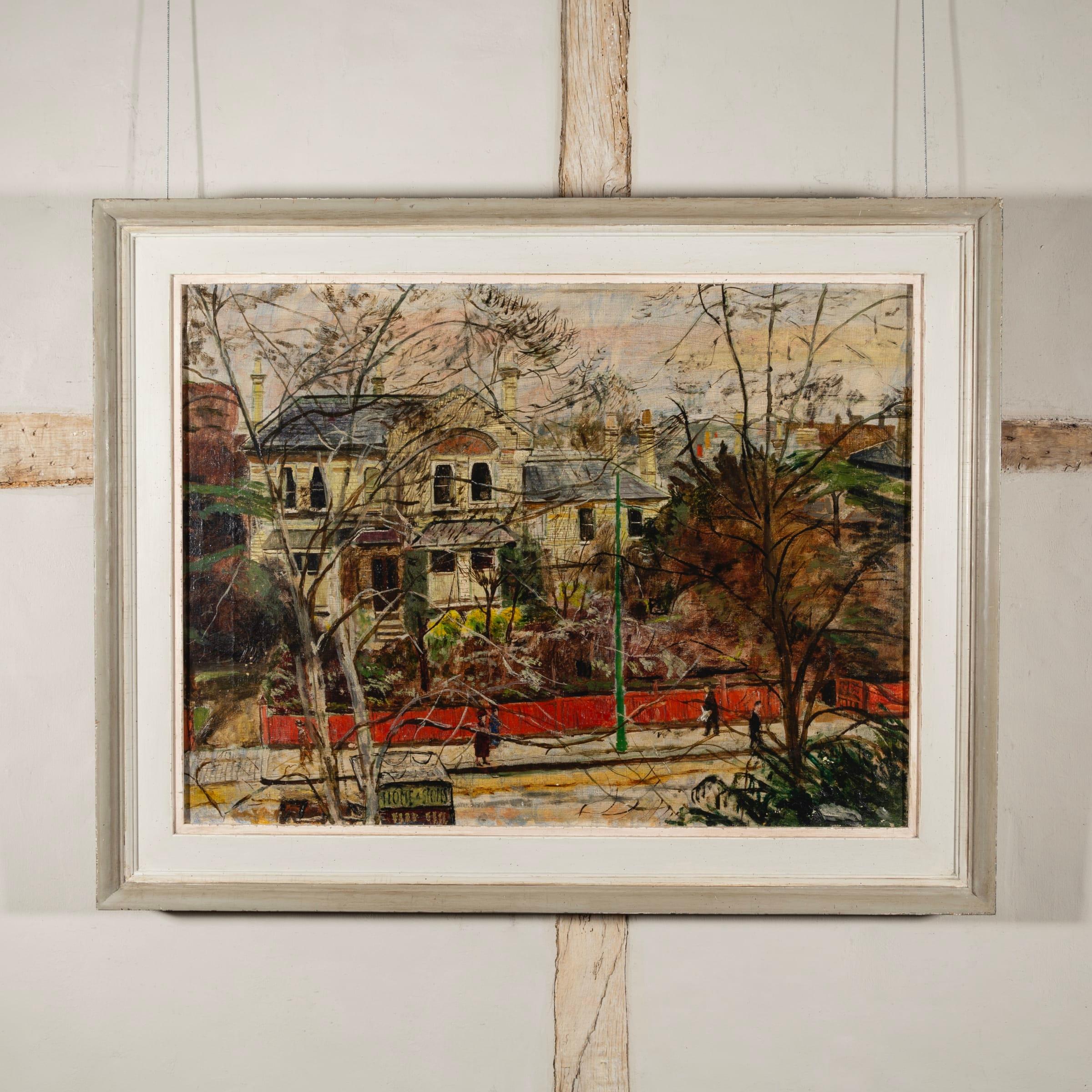 Putney Road, Winter, Öl auf Leinwand von Carel Weight, 1949, ca. im Angebot 1
