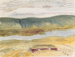 Tienda de cebos, Islandia, acuarela de Leon Underwood, 1923