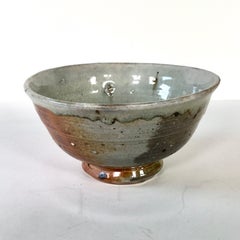 Bowl with Dripped Edge, Stoneware with Nuka Glaze by Nic Collins