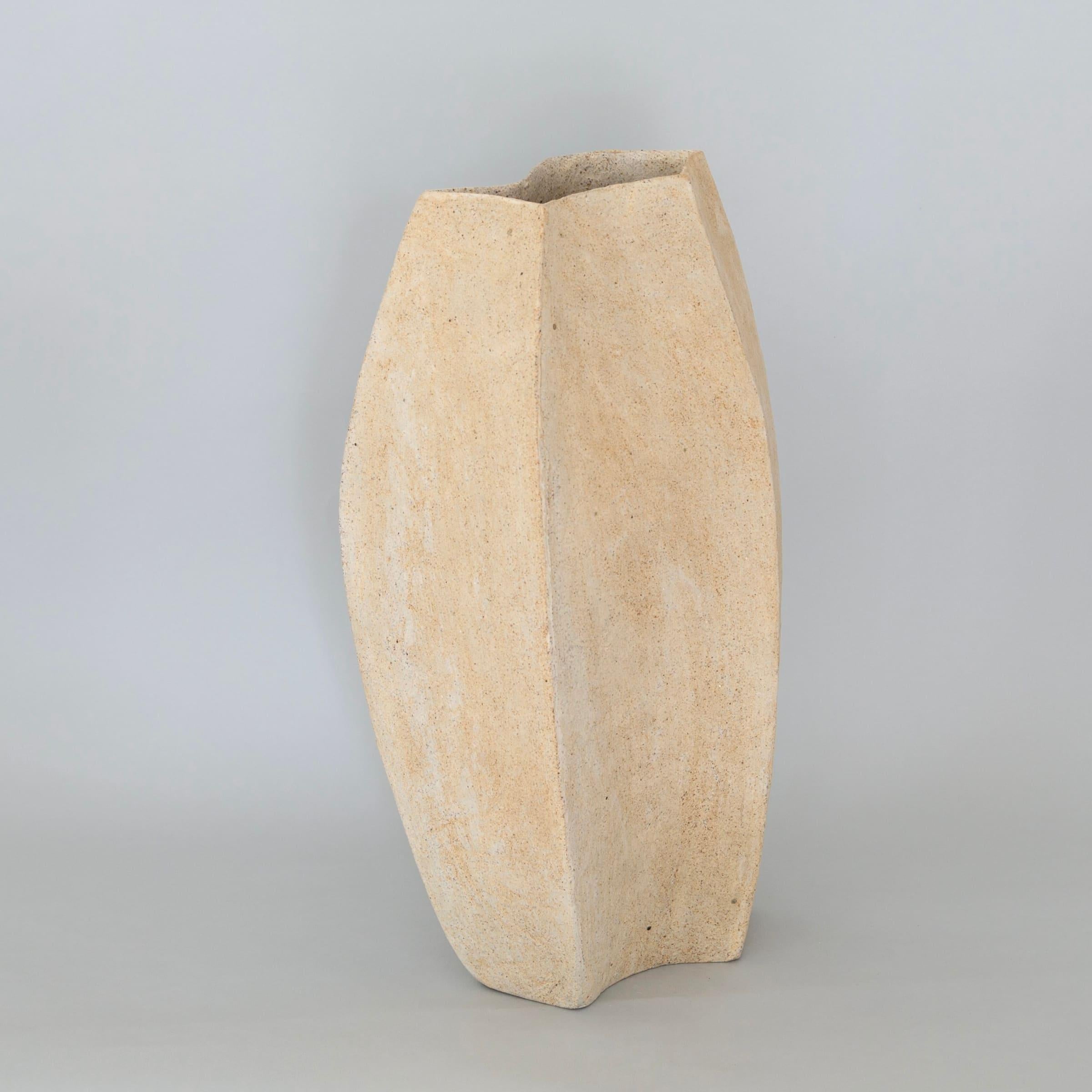 Five-sided Vessel, Stoneware with Dry Glazes by Paul Philp - Art by Unknown