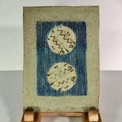 Large Tile with Two Circles, Stoneware by William Plumptre, 2019