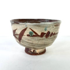 Footed Bowl with Rushes, Stoneware with Glazes by Jim Malone