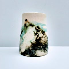 Blue Abstract vessel, Stoneware with Glazes by Leslie Mckinley Howell, 2020