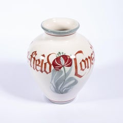 An Onion-Shaped Vase with Inscription Stoneware with painted by Laurence Mcgowan