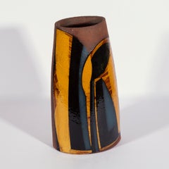 Large Oval Vessel (Dark Honey), Stoneware with Glazes by Richard Phethean