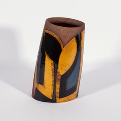 Oval Vessel (Dark Honey), Stoneware with Glazes by Richard Phethean