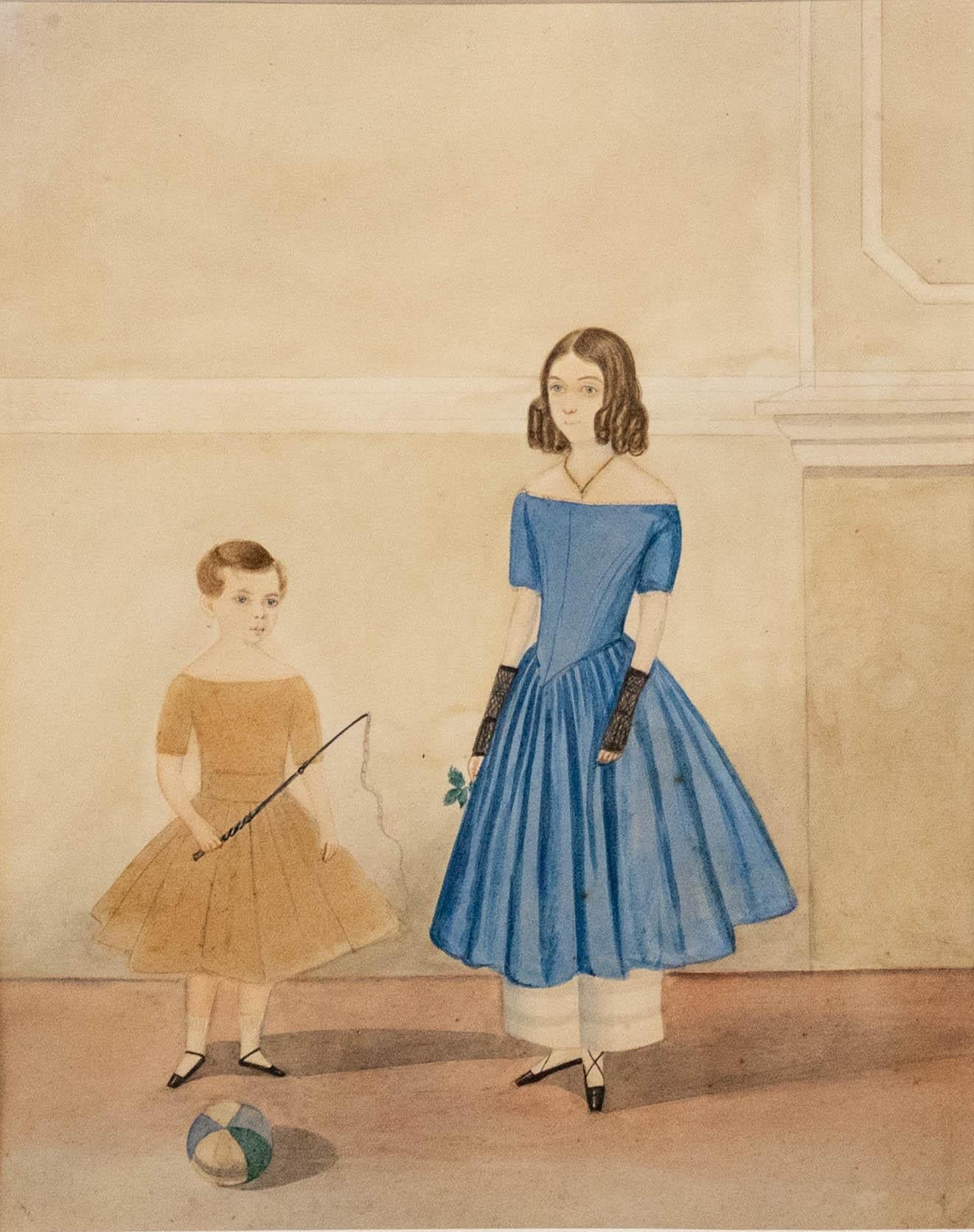 Aquarell des frühen 20. Jahrhunderts – Die Kinder – Art von Unknown