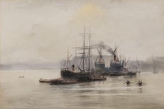 Follower of William Lionel Wyllie (1851-1931) - Framed Watercolour, Thames