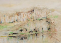 Framed Mid 20th Century Pastel - Castle Ruins