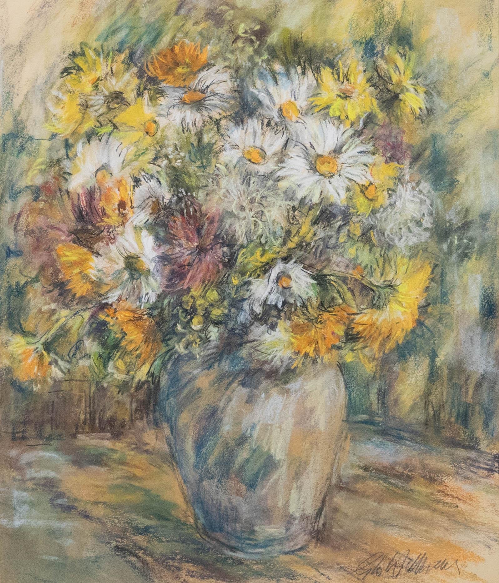 William Williams (nato nel 1940) - Pastello contemporaneo, Bouquet di fiori - Art di Unknown