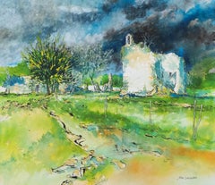 John Lancaster - Framed Contemporary Watercolour, Ruined Knights Templars Castle